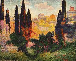 Cypress Trees at Cagnes, Henri Edmond Cross